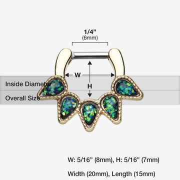Detail View 1 of Golden Opal Quinary Spear Septum Clicker-Black